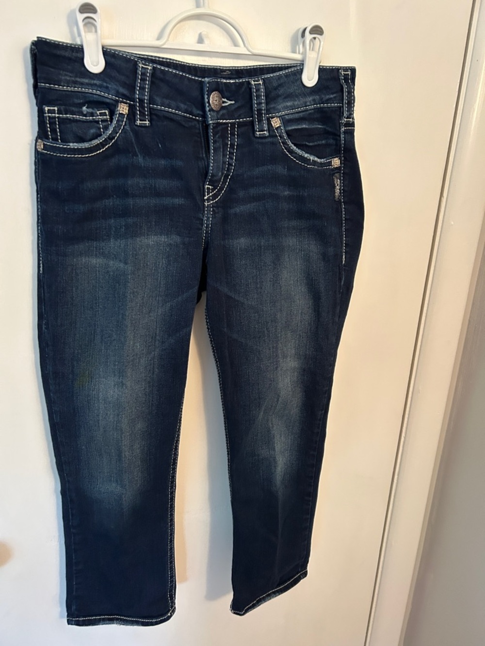 Ladies Silver Suki Mid Capri Jeans